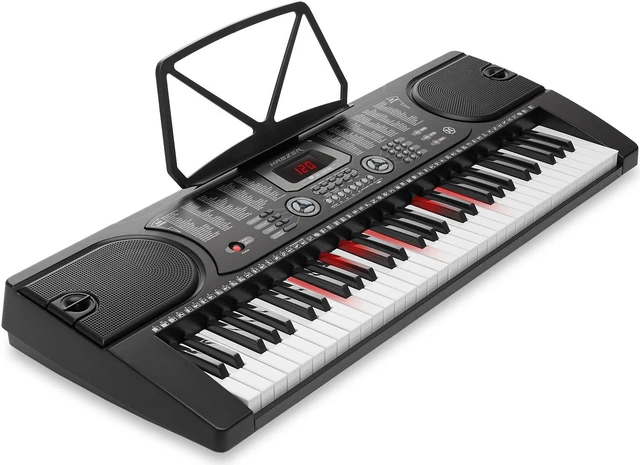 Hamzer 61 Key Keyboard Piano with Lighted Keys, Built-In Speakers ...