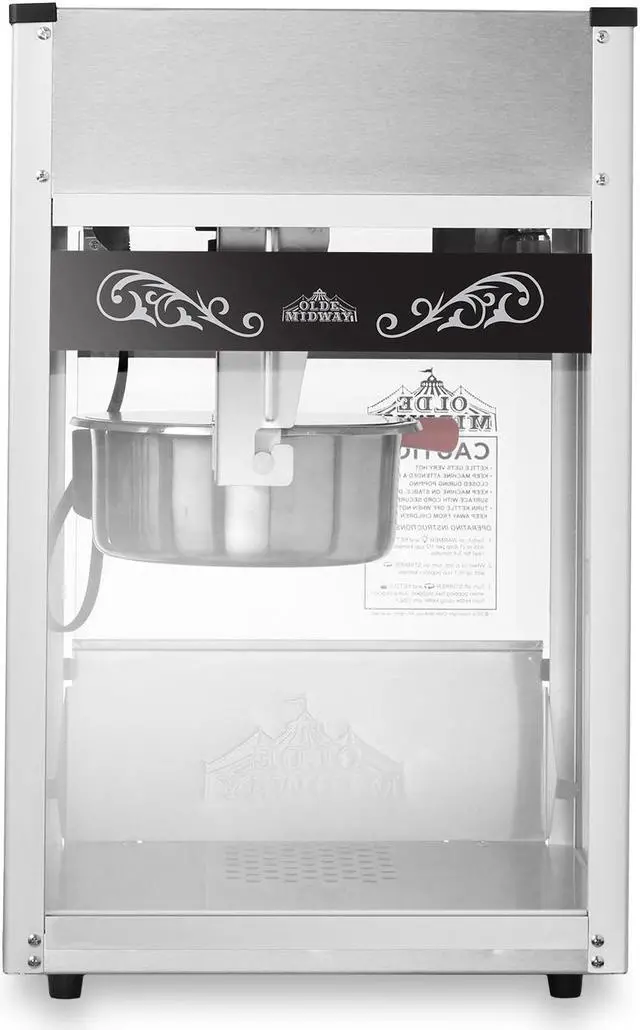 Alt view image 5 of 10 - Olde Midway Commercial Popcorn Machine Maker Popper with 8-Ounce Kettle - Black
