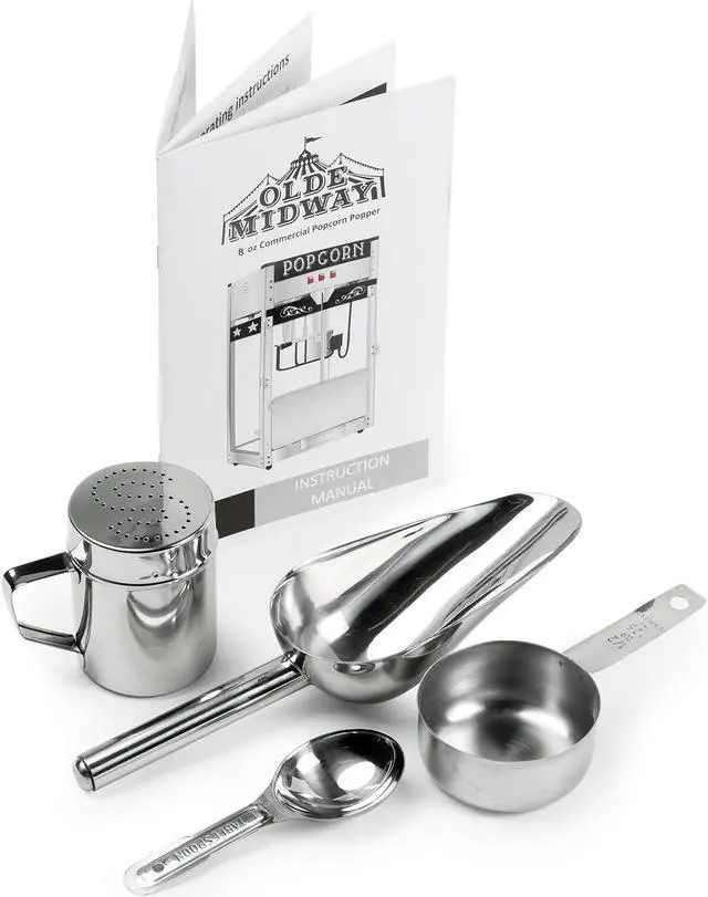 Alt view image 7 of 10 - Olde Midway Commercial Popcorn Machine Maker Popper with 8-Ounce Kettle - Black
