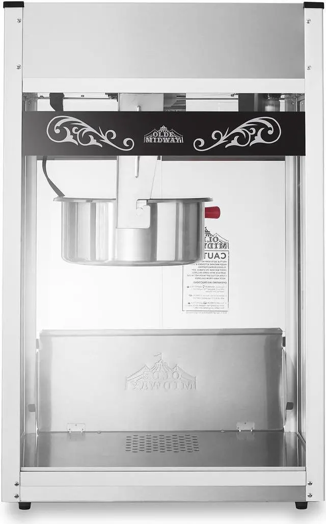 Alt view image 5 of 6 - Olde Midway Commercial Popcorn Machine Maker Popper with Extra Large 16-Ounce Kettle - Black