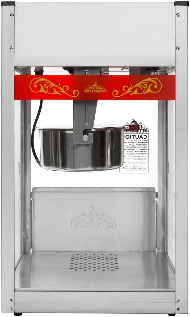 Alt view image 5 of 8 - Olde Midway Commercial Popcorn Machine Maker Popper with Large 12-Ounce Kettle - Red