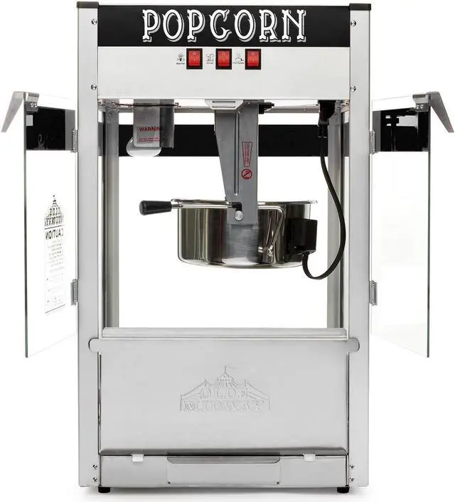 Alt view image 3 of 7 - Olde Midway Commercial Popcorn Machine Maker Popper with Large 12-Ounce Kettle - Black