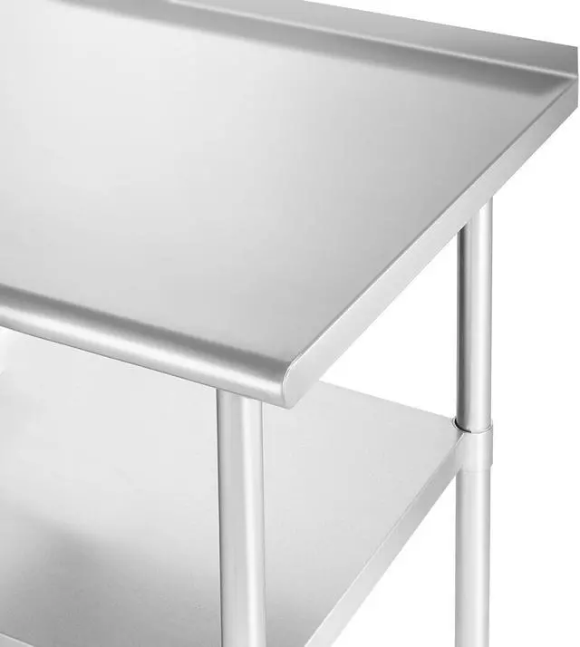 Alt view image 3 of 7 - GRIDMANN Stainless Steel Kitchen Prep Table 60 x 24 Inches with Backsplash & Under Shelf, NSF Commercial Work Table for Restaurant and Home