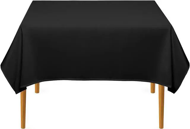 Main image of Lann's Linens - 20 Premium 54" Square Tablecloths for Wedding / Banquet / Restaurant - Polyester Fabric Table Cloths - Black