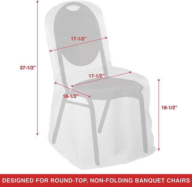 Alt view image 2 of 4 - Lann's Linens 10 pcs Black Polyester Banquet Chair Covers for Wedding, Party, and Receptions - Elegant Cloth Slipcovers