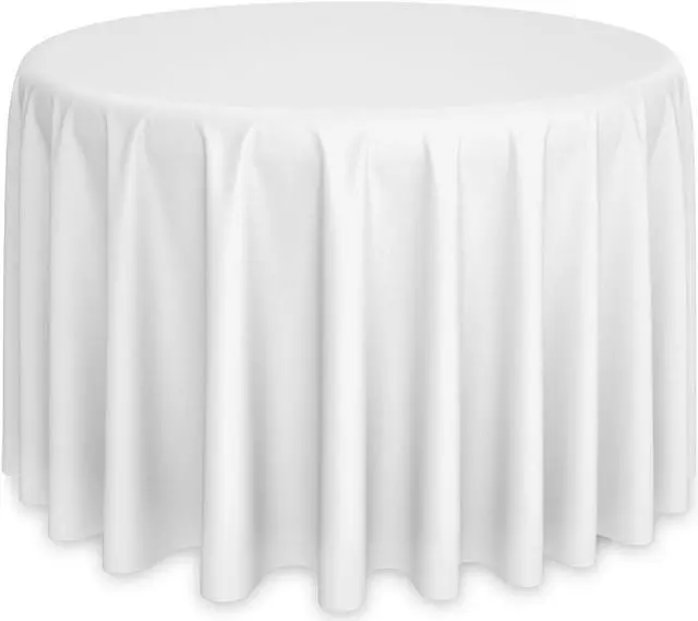 Main image of Lann's Linens - 5 Premium 108" Round Tablecloths for Wedding/Banquet/Restaurant - Polyester Fabric Table Cloths - White