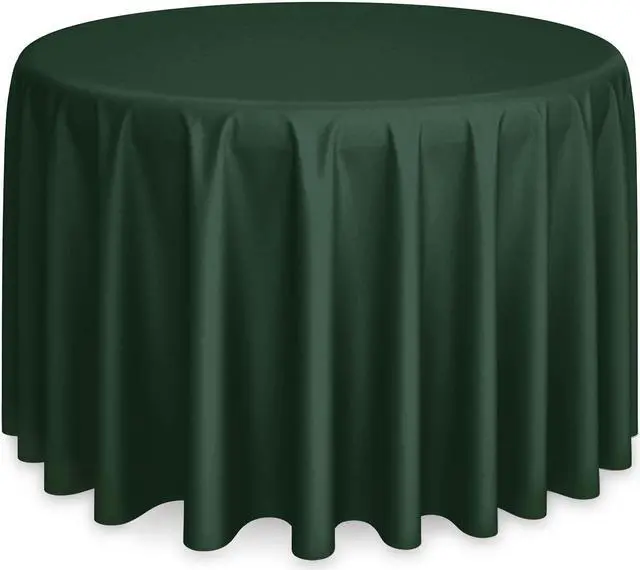 Main image of Lann's Linens - 5 Premium 120" Round Tablecloths for Wedding/Banquet/Restaurant - Polyester Fabric Table Cloths - Hunter Green