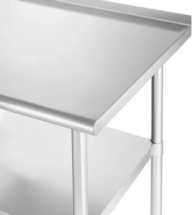Alt view image 4 of 7 - GRIDMANN NSF Stainless Steel Commercial Kitchen Prep & Work Table w/ Backsplash - 72 in. x 24 in.