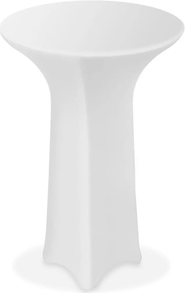 Alt view image 3 of 5 - Lann's Linens - 36" Round Highboy Cocktail Table Cover, Stretch Spandex Fitted Tablecloth - White