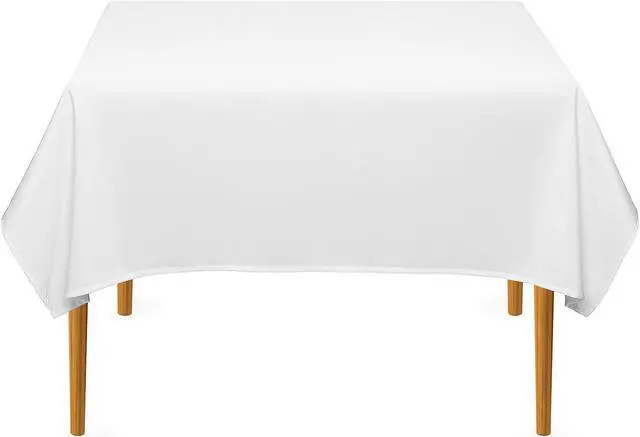 Main image of Lann's Linens - 10 Premium 54" Square Tablecloths for Wedding / Banquet / Restaurant - Polyester Fabric Table Cloths - White