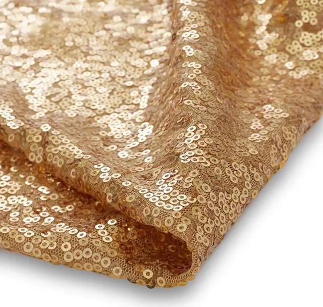 Alt view image 3 of 4 - Lann's Linens 12" x 72" Gold Sequin Table Runner, Sparkly Tablecloth Cover for Wedding, Party, Banquet