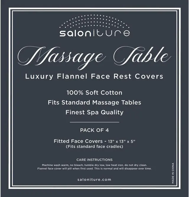 Alt view image 4 of 5 - Saloniture 4-Pack Premium 100% Cotton Flannel Face Cradle Covers - Soft Cotton Fitted Massage Table Cradle Cover - White