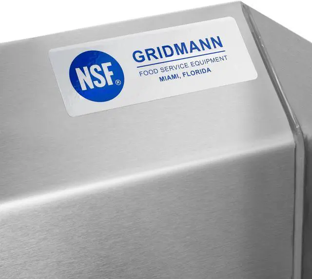 Alt view image 7 of 9 - GRIDMANN Commercial NSF Stainless Steel Sink with Faucet & Side Splashes - Wall Mount Hand Washing Basin