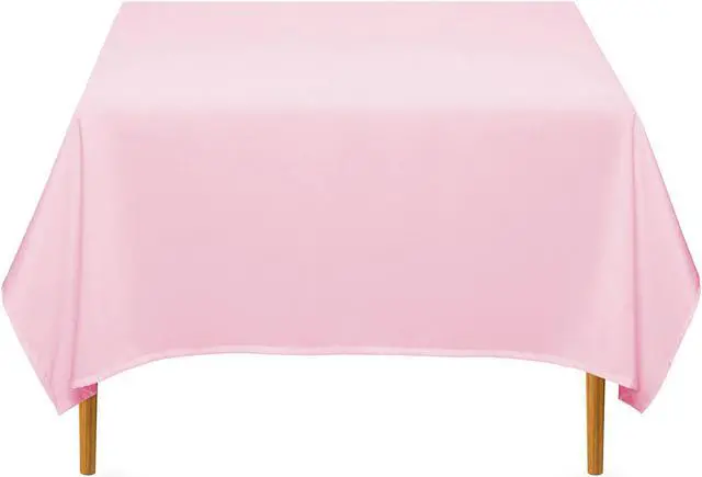 Main image of Lann's Linens - 10 Premium 70" Square Tablecloths for Wedding / Banquet / Restaurant - Polyester Fabric Table Cloth - Pink