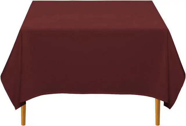 Main image of Lann's Linens - 10 Premium 70" Square Tablecloths for Wedding / Banquet / Restaurant - Polyester Fabric Table Cloth - Burgundy