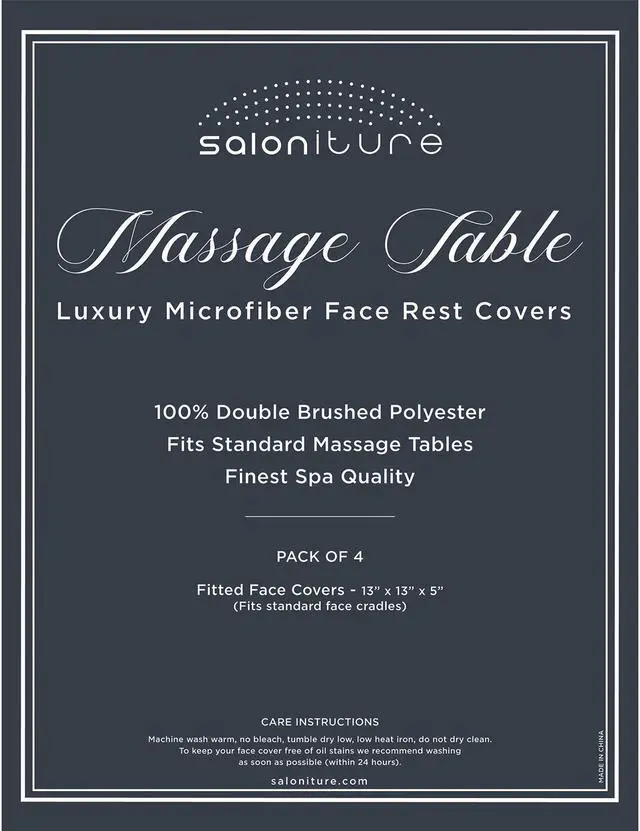 Alt view image 4 of 5 - Saloniture 4-Pack Premium Microfiber Face Cradle Covers - Ultra Soft Fitted Massage Table Cradle Cover - White