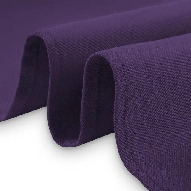 Alt view image 3 of 4 - Lann's Linens - 8' Premium Fitted Tablecloth for 96" x 30" Rectangular Table - Wedding / Banquet / Trade Show - Polyester Cloth Fabric Cover - Purple
