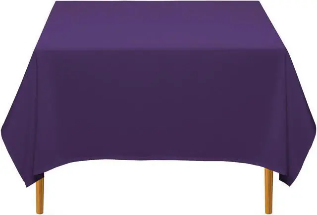 Main image of Lann's Linens - 10 Premium 70" Square Tablecloths for Wedding / Banquet / Restaurant - Polyester Fabric Table Cloth - Purple