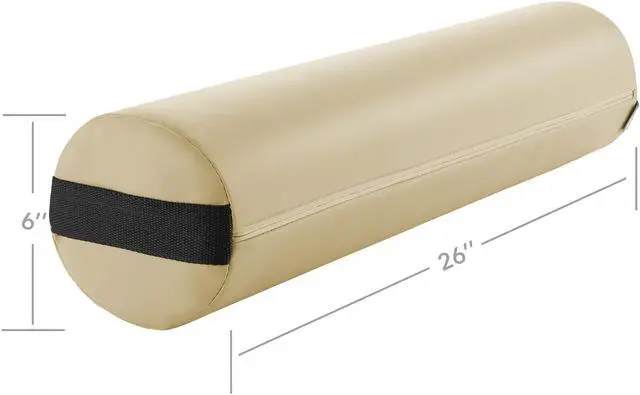 Alt view image 3 of 6 - Saloniture Full Round Massage Table Bolster Pillow Pad - 26 x 6 Inch - Cream
