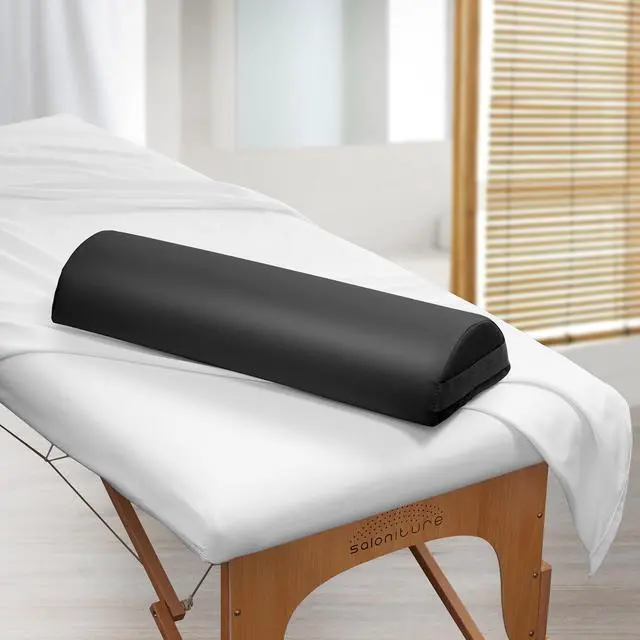 Alt view image 5 of 6 - Saloniture Jumbo Half Round Massage Table Bolster Pillow Pad - 26 x 9 x 4.5 Inch - Black