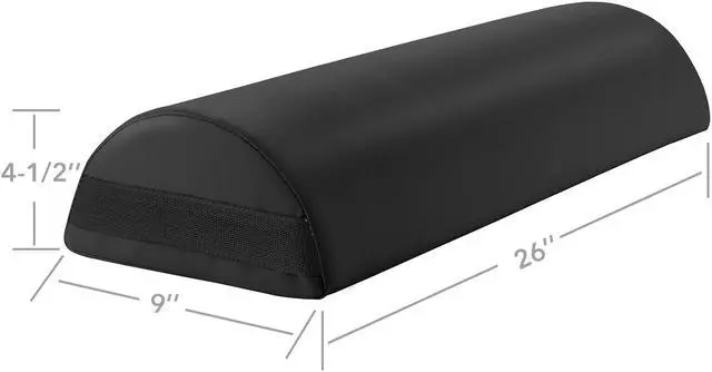 Alt view image 3 of 6 - Saloniture Jumbo Half Round Massage Table Bolster Pillow Pad - 26 x 9 x 4.5 Inch - Black