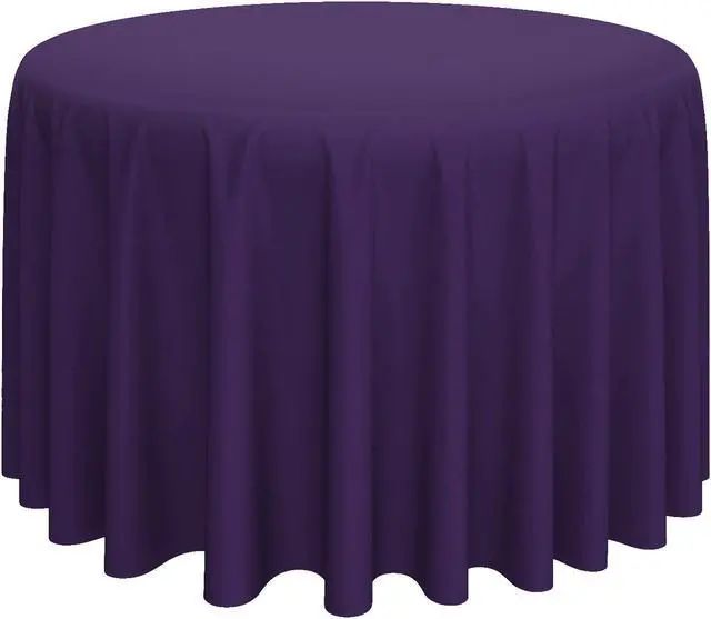 Main image of Lann's Linens - 132" Round Premium Tablecloth for Wedding / Banquet / Restaurant - Polyester Fabric Table Cloth - Purple