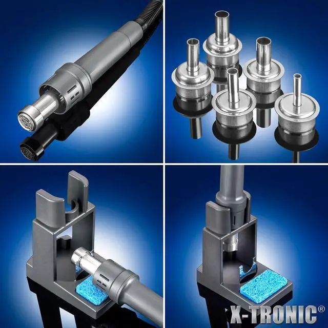 Alt view image 4 of 5 - X-Tronic 4020-PRO-X • Platinum Series • Hot Air Rework Station • 1000 Watt • Brushless DC Vortex Blower • Quick Change Patented Nozzle Holder • 4 Temp Presets, Temp Calibration, C/F, Auto Cool Down!