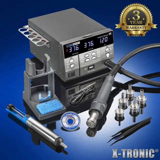 Alt view image 2 of 5 - X-Tronic 4020-PRO-X • Platinum Series • Hot Air Rework Station • 1000 Watt • Brushless DC Vortex Blower • Quick Change Patented Nozzle Holder • 4 Temp Presets, Temp Calibration, C/F, Auto Cool Down!