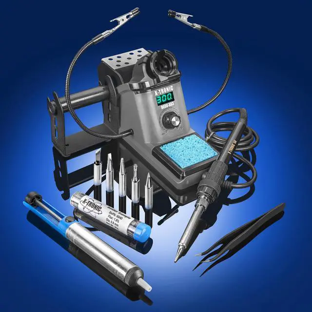 Alt view image 2 of 7 - X-Tronic 9080-XR3 - 110 Watt Heavy Duty "Fine to Medium Gauge Wire” Soldering Iron Station: LED Temperature Display, Sleep Function (0 to 30 Minutes), °C to°F Function & Calibration Function (± 99°C)