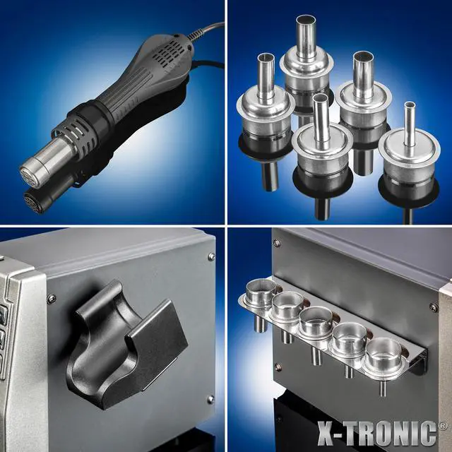 Alt view image 4 of 5 - X-Tronic 6020-PRO-X • Platinum Series • 750 Watt • Hot Air Rework Station • 3 Temp Presets, Temp Calibration Func, C/F Func, Auto Cool Down/Standby Mode, Mute/Unmute Sound & Patented Nozzle Holder!