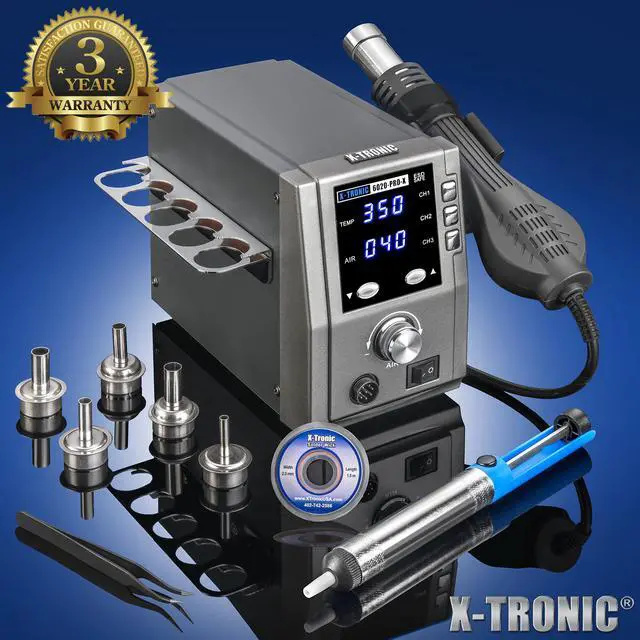 Alt view image 2 of 5 - X-Tronic 6020-PRO-X • Platinum Series • 750 Watt • Hot Air Rework Station • 3 Temp Presets, Temp Calibration Func, C/F Func, Auto Cool Down/Standby Mode, Mute/Unmute Sound & Patented Nozzle Holder!