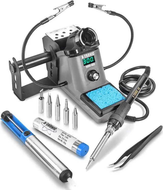 Main image of X-Tronic 9080-XR3 - 110 Watt Heavy Duty "Fine to Medium Gauge Wire” Soldering Iron Station: LED Temperature Display, Sleep Function (0 to 30 Minutes), °C to°F Function & Calibration Function (± 99°C)