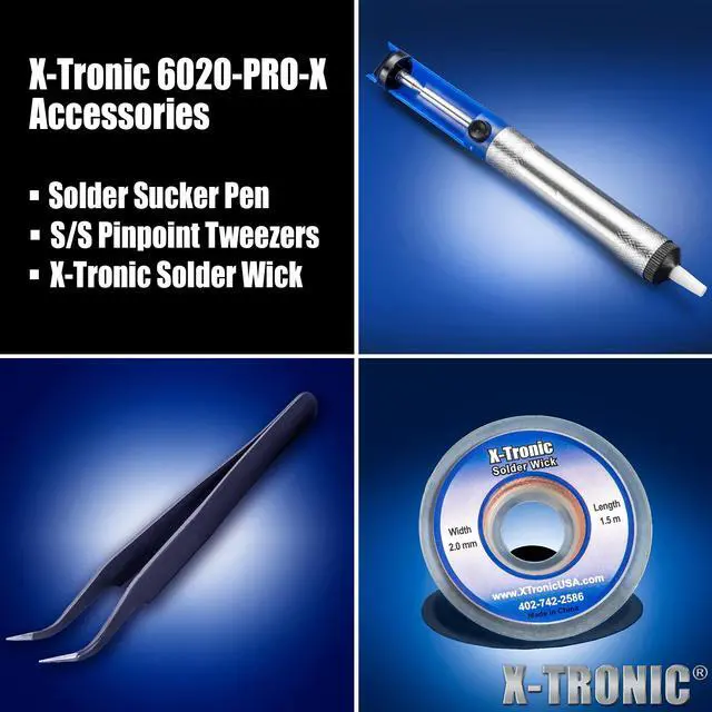 Alt view image 5 of 5 - X-Tronic 6020-PRO-X • Platinum Series • 750 Watt • Hot Air Rework Station • 3 Temp Presets, Temp Calibration Func, C/F Func, Auto Cool Down/Standby Mode, Mute/Unmute Sound & Patented Nozzle Holder!