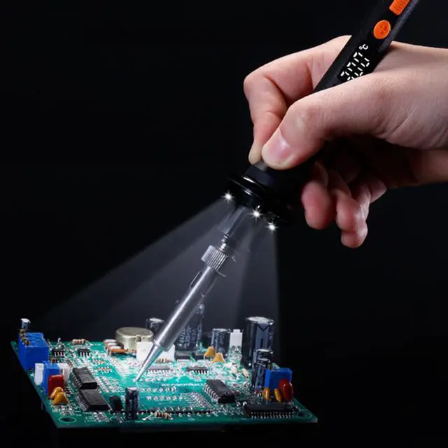 Alt view image 3 of 7 - The Remarkable "Triple LED Illuminating" X-Tronic 1010-PRO-ST - 65 Watt Soldering Iron - 5 Extra Solder Tips, 0-99 Min Sleep Func, Digital Correction Func, C/F Conversion, Brass Sponge w/Cleaning Flux