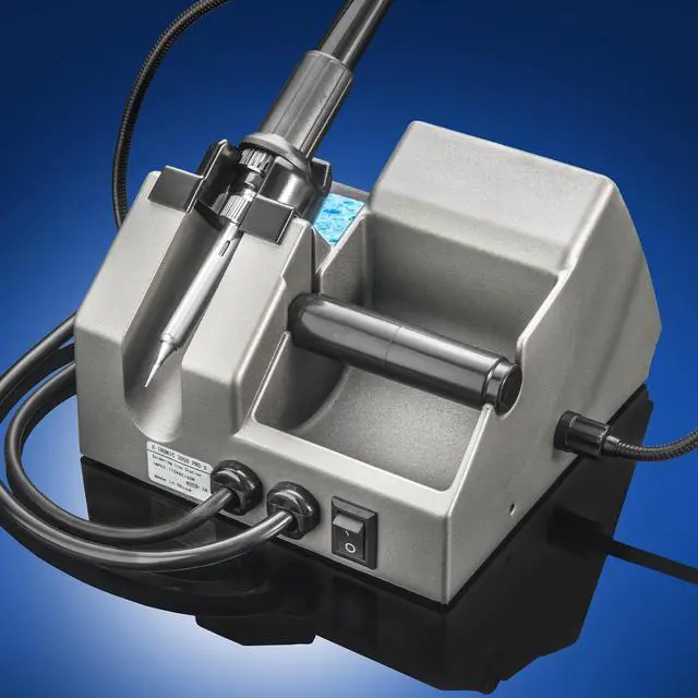 Alt view image 6 of 7 - X-Tronic Model 3050-PRO-X Digital LED Soldering Iron Station with 2 Convenient Helping Hands, 1-30 Minute Sleep Function, C/F Programmable, Solder Roll Holder, Brass Tip Cleaner, Wet Sponge