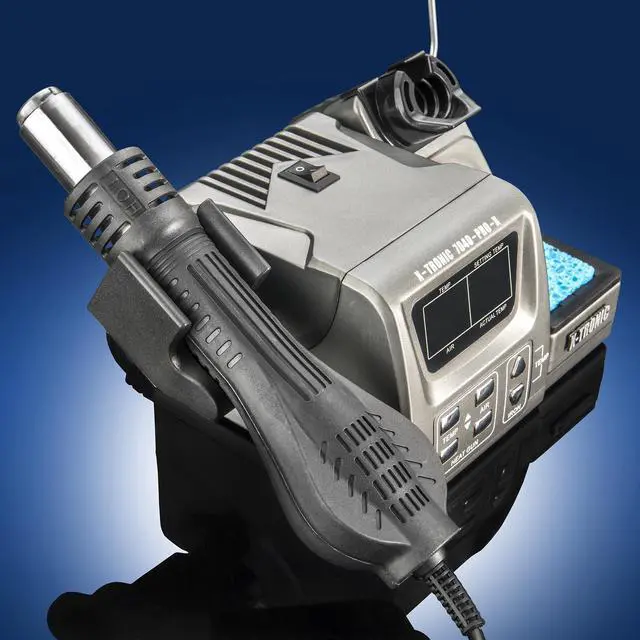 Alt view image 5 of 6 - X-Tronic 7040-PRO-X - 775 Watt  Small Footprint Hot Air Rework & Soldering Iron Station - Digital Temp Controls, C/F Conversion, Calibration Func, 0-30 Min Sleep, Auto Cool Down, Mute/Unmute Sound