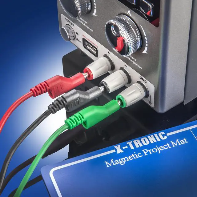Alt view image 4 of 7 - X-Tronic PX-70 Linear Variable Bench DC Power Supply 30V 5A Range  Memory Recall, Lock/Unlock Func  5 Protection Modes  USB Output  Precise Rotary Encoder Adjustments  3 Sets of Dependable Leads