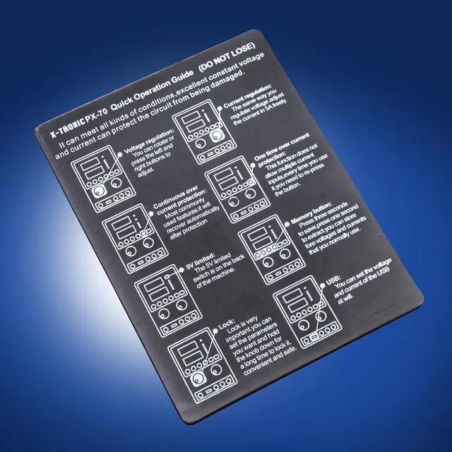 Alt view image 7 of 7 - X-Tronic PX-70 Linear Variable Bench DC Power Supply 30V 5A Range  Memory Recall, Lock/Unlock Func  5 Protection Modes  USB Output  Precise Rotary Encoder Adjustments  3 Sets of Dependable Leads