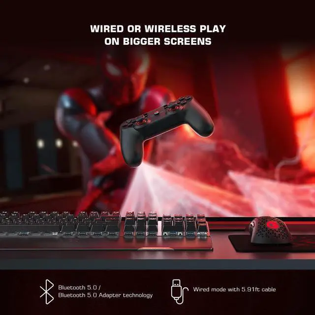 Alt view image 4 of 6 - GameSir T3S Gaming Controller for PC and Andriod TV box with dongle, Bluetooth Controller for Switch, iOS, Android Phone/Tablet