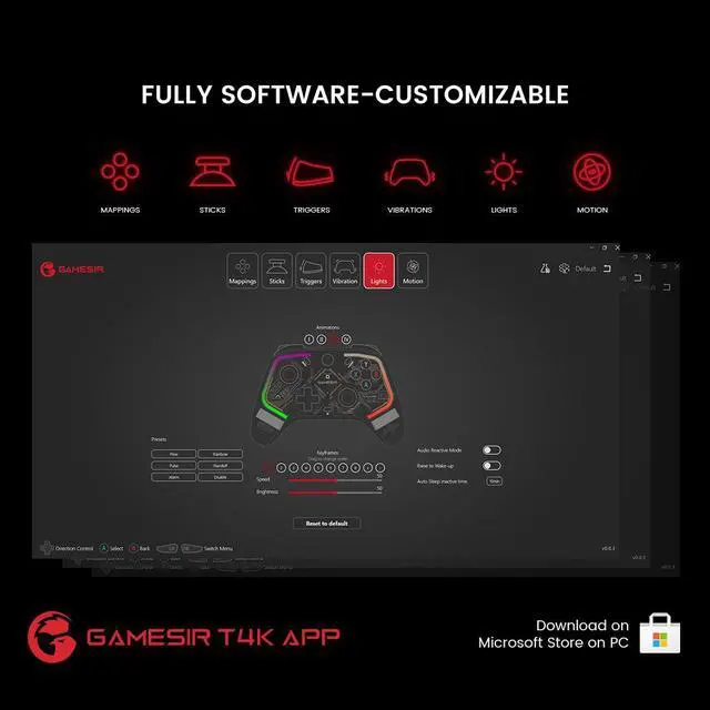 Alt view image 6 of 6 - GameSir T4 Kaleid Transparent PC Controller, Wired Gaming Controller for PC/Switch/Android TV Box, Gamepad Joystick with Hall Effect Sticks/Analog Triggers, 3.5mm Audio Jack, 2 Back Buttons