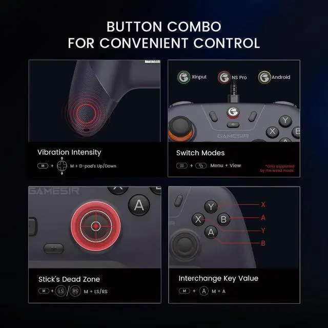 Alt view image 7 of 7 - GameSir Nova Lite 2.4g Wireless Controller for Windows PC, iPhone, Android, Switch & Steam Deck, Bluetooth Controller Gamepad with Hall Effect Trigger,Turbo,Rumble Vibration (Nova Lite(Black Purple))