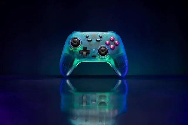 Alt view image 3 of 3 - GameSir PC Gaming Accessories Nova Controller with Anti-drift Hall Effect Sticks, RGB Lighting, Tri-mode Connectivity, Multi-platform Compatibility, Dual Motors, and Macro Back Button (Blue)