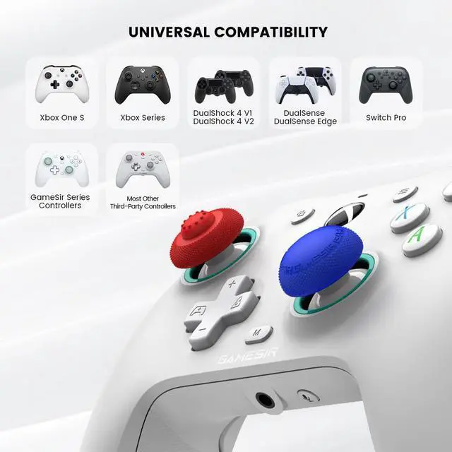Alt view image 4 of 6 - GameSir 8pcs Joystick Grip for Ps5 Ps4 Controller, Silicone Thumb Grips Caps Cover Analog Stick for Playstation 5, Playstation 4 Controller, Xbox One Controller (8pcs)Blue version