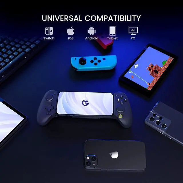 Alt view image 2 of 7 - GameSir G8+ Bluetooth Wireless Mobile Gaming Controller for Switch, iOS, Android, tablets, or PC Gamepad with Hall Effect Joysticks/Hall Trigger, 3.5mm Audio Jack Black