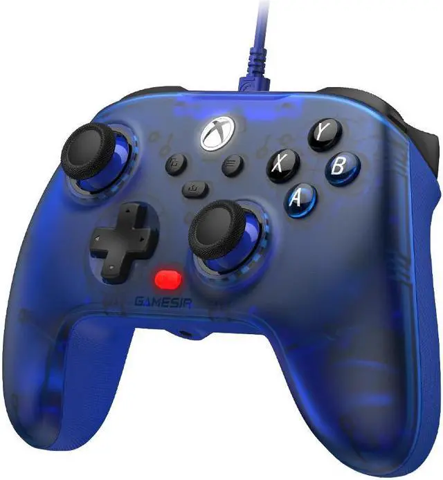 Alt view image 3 of 5 - GameSir T7 Wired Controller with Hall Effect Joysticks, Plug and Play Gaming Gamepad for Xbox Series X|S, Xbox One, Windows 10/11 & Steam, 3.5mm Audio Jack--Sapphire Blue Version