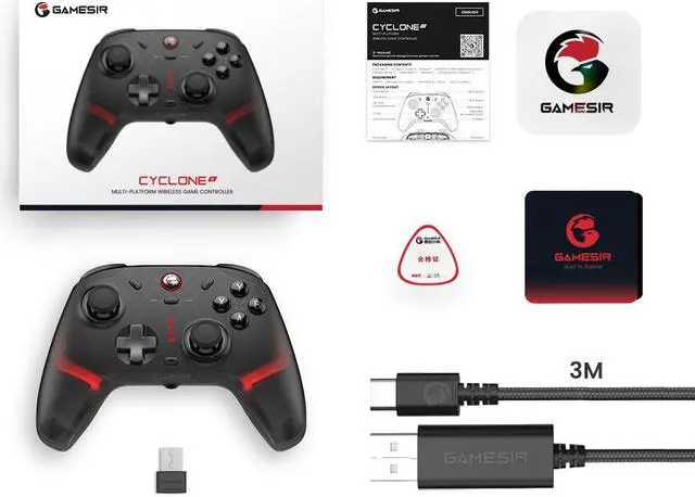 Alt view image 5 of 5 - GameSir Cyclone 2 Enhanced Multi-Platform Controller for Switch, Android, iOS, PC and Steam with GameSir Mag-Restm TMR Stick-Black Controler