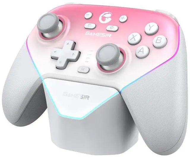 Alt view image 4 of 7 - GameSir Nova Pro Gaming Controller for PC, Switch, Android, or iOS White/Pink
