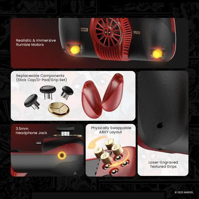 Alt view image 7 of 7 - GAMESIR X3 PRO DEADPOOL EDITION INTEGRATED COOLER MOBILE GAME CONTROLLER