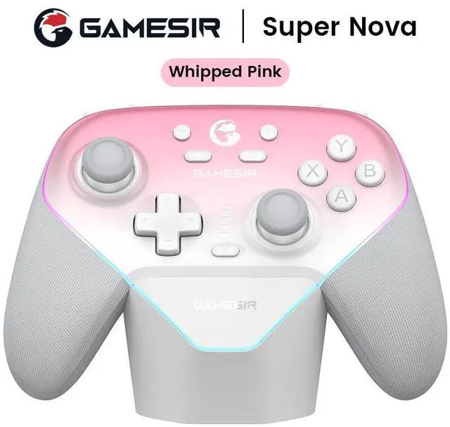 Main image of GameSir Nova Pro Gaming Controller for PC, Switch, Android, or iOS White/Pink