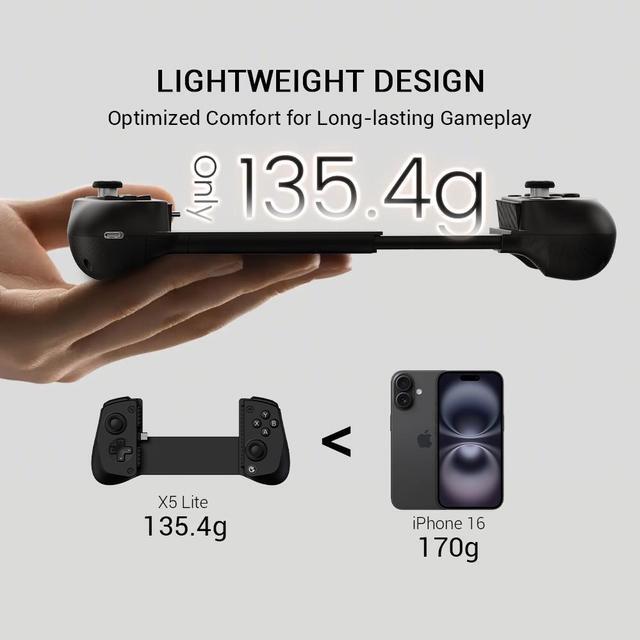 Alt view image 5 of 7 - GameSir X5 Lite Mobile Gaming Controller for Android & iPhone 15/16 Series (USB-C), Hall Effect Joystick, Lightweight Ergonomic Phone Controller- Play Genshin Impact & Zenless Zone Zero